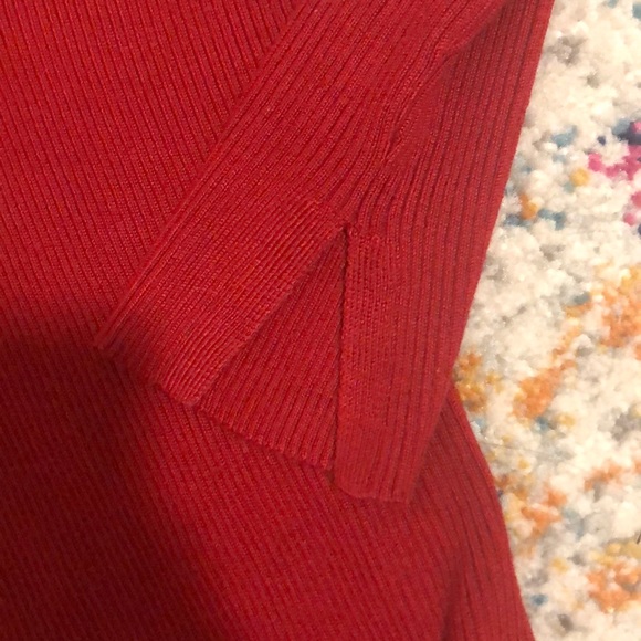 Uniqlo ribbed knit dress sweater red S - Picture 5 of 8